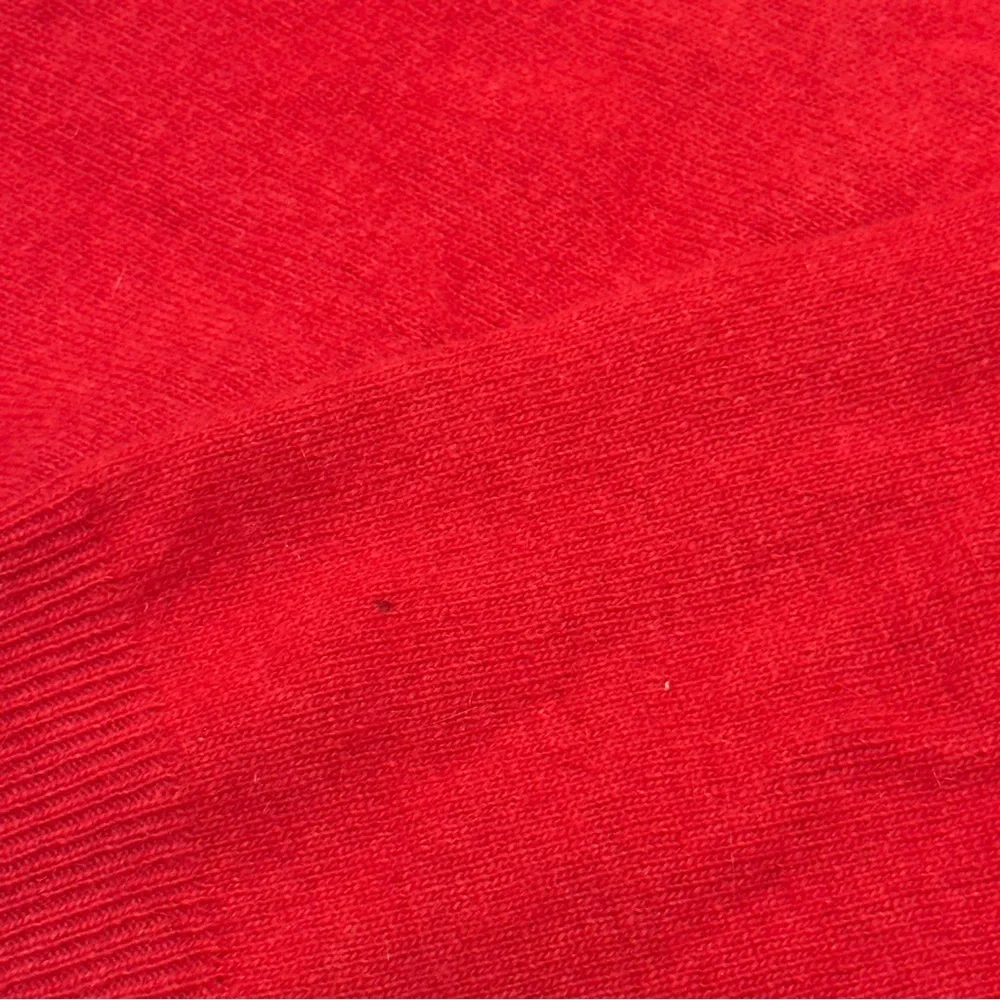 Vintage Red Lambswool Angora Beaded Sweater, S/M, Luxury Floral Embellished Knit - Picture 12 of 12